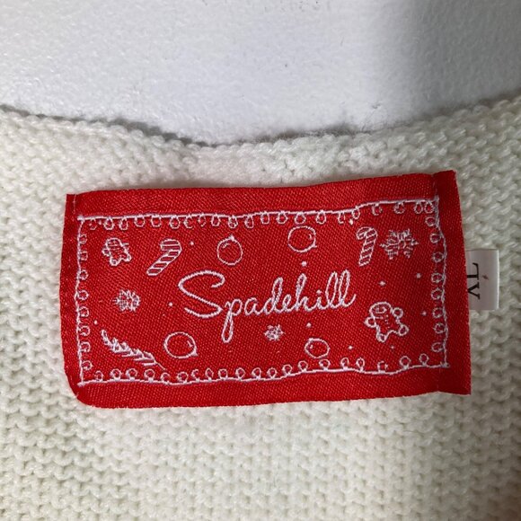 Spade Hill Knit Christmas Sweater Romper Overalls Plaid Red White Plaid XL Missi - Picture 7 of 9